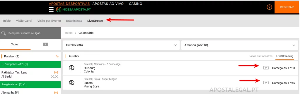 Nossa Aposta Live Stream
