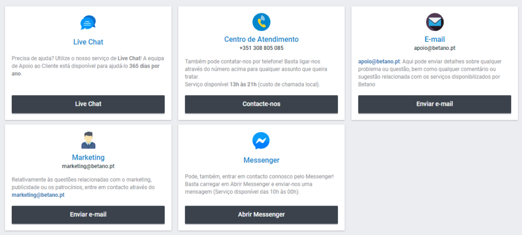 betano contactos de apoio ao cliente