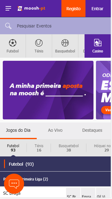 Apostas Moosh - Versão Para Smartphones