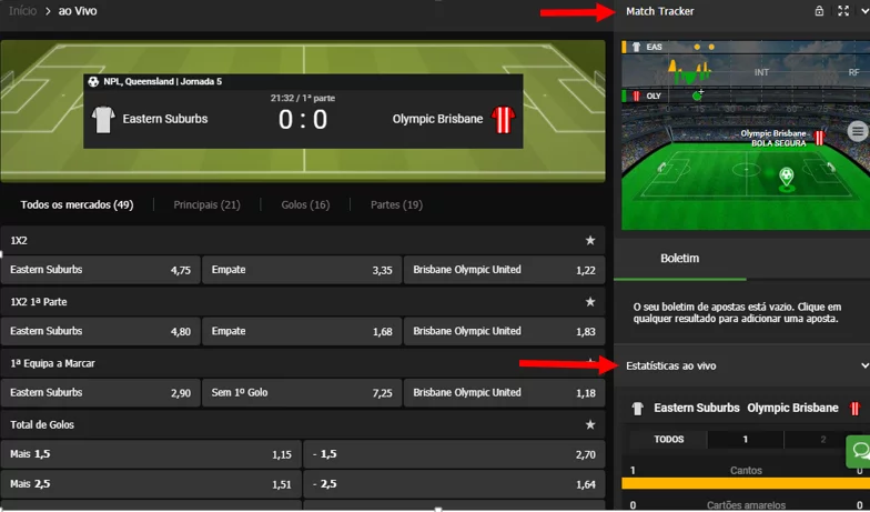 Betway Match Tracker