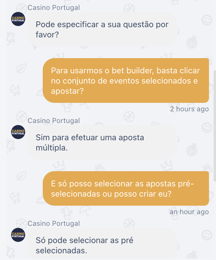 Conversa no live chat da Casino Portugal