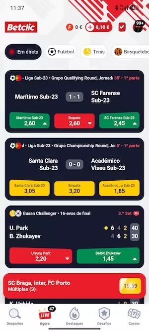 Apostas Desportivas na App Betclic
