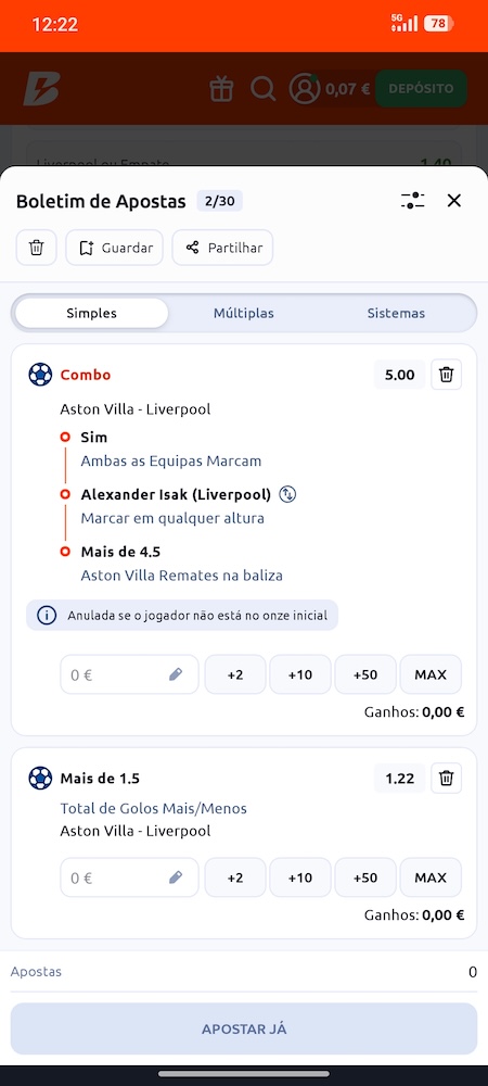 Boletim App Betano
