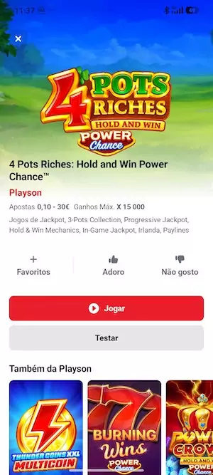 Modo demo nas slots da App Betclic