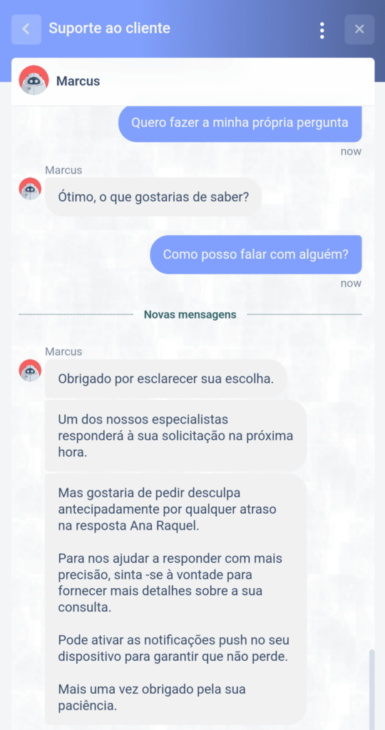 Chatbot da BacanaPlay