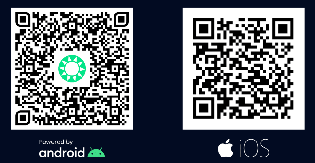 QR Codes para fazer download da app da Solverde