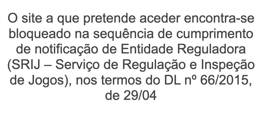 Bloqueio do site da Betway
