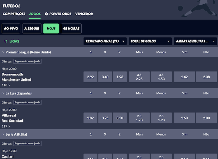 Lista de Jogos com Pagamentos Antecipados