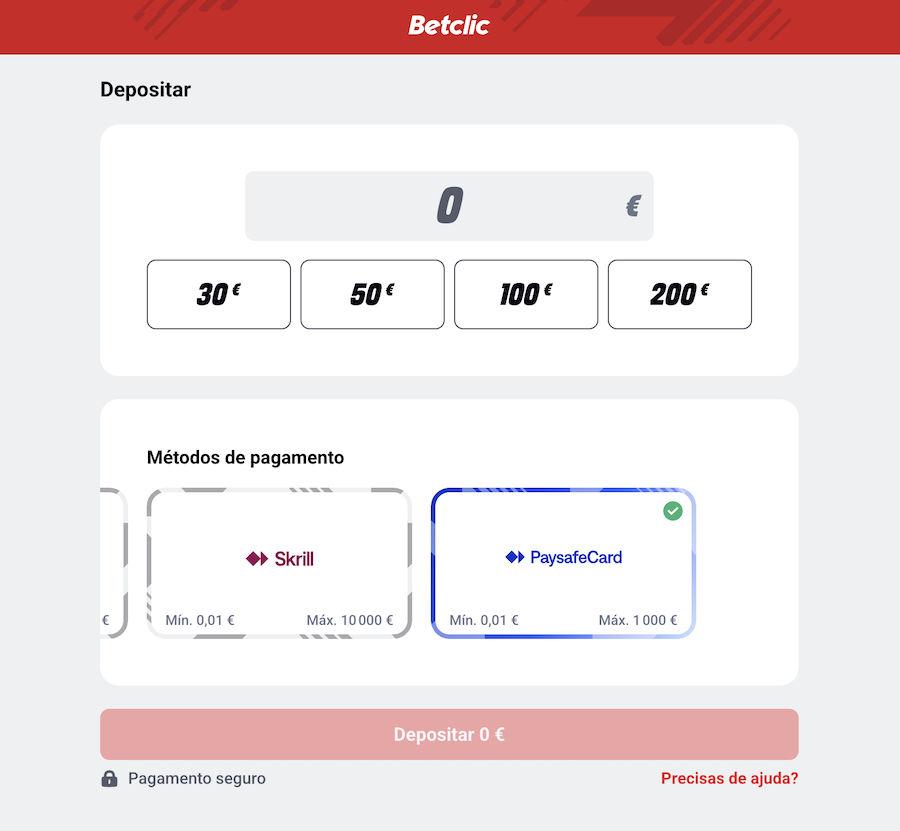 Paysafecard na Betclic
