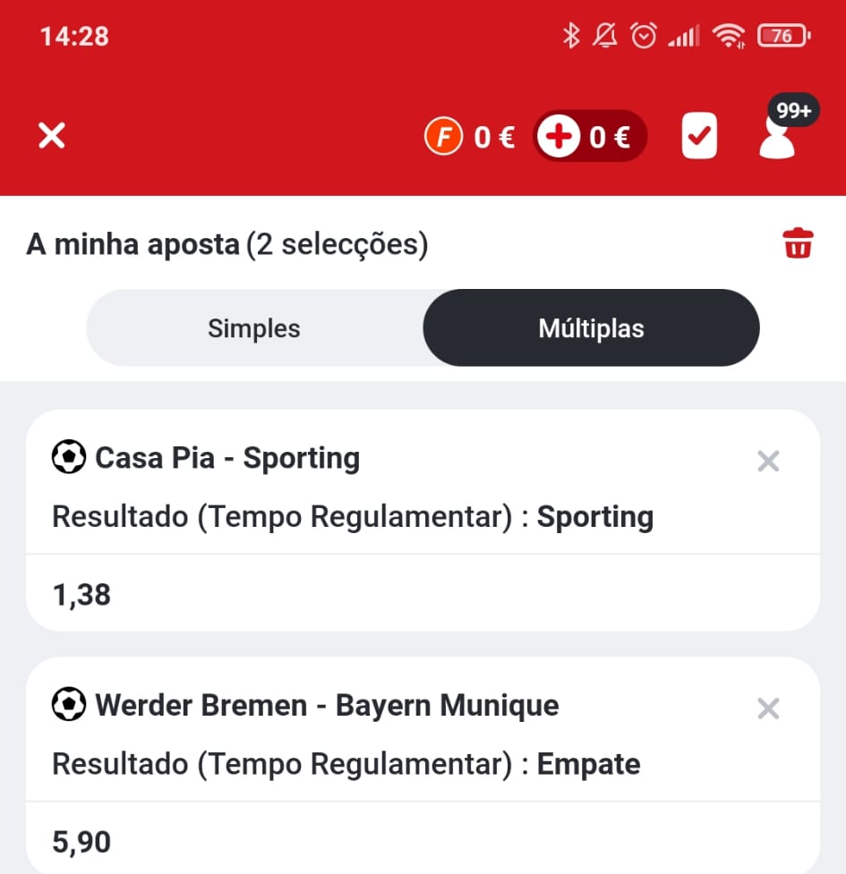 boletim de apostas na app da betclic