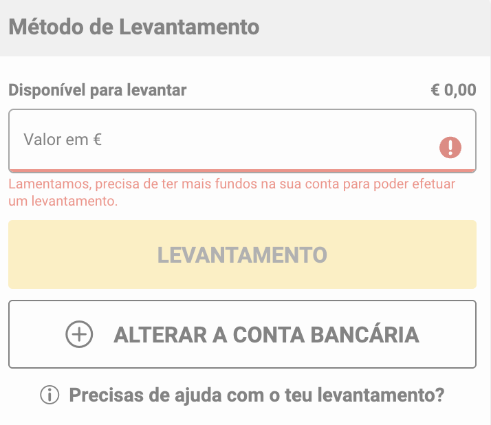 Levantamentos na Bwin