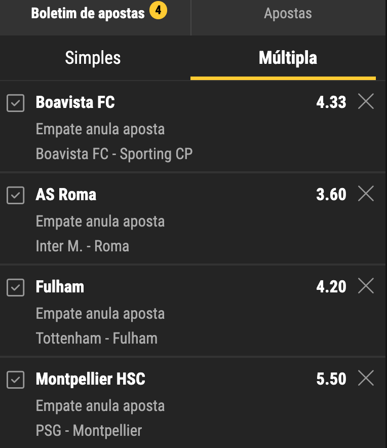 Vantagens de apostar em Draw No Bet (Empate Anula Aposta)