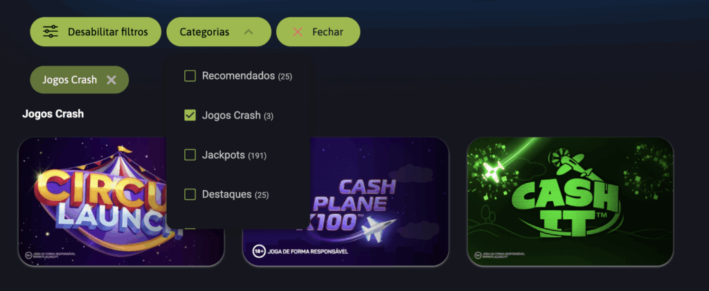 Jogos Crash PT Casino