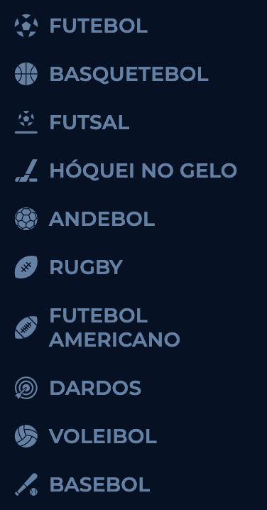 Modalidades disponíveis na C Sports