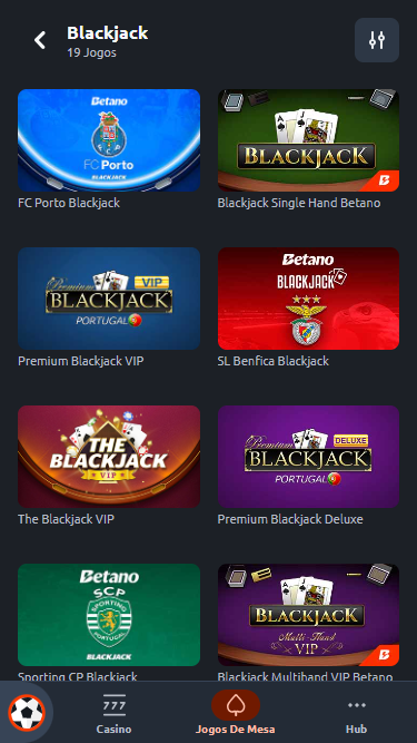 As versões dos 3 grandes de blackjack da Betano