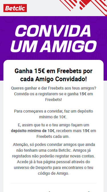 Ganhar dinheiro na betclic ao convidar amigos. 