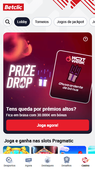 Lucky Drop de 30.000€ em bónus na Betclic.