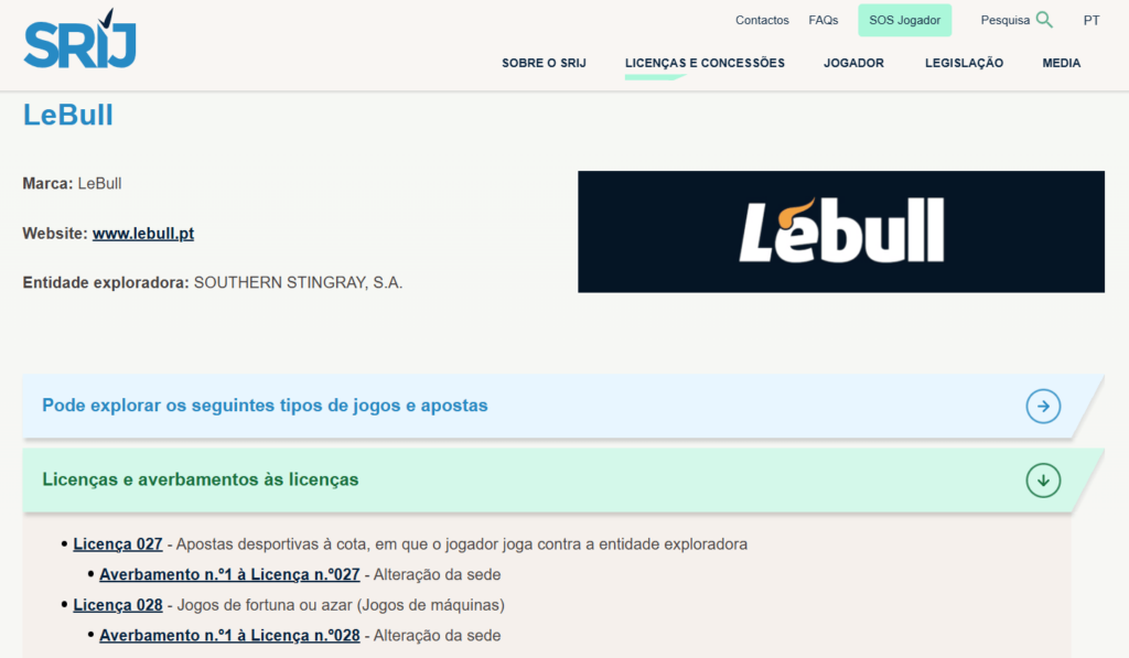 Licenças Lebull SRIJ