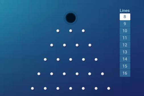 Linhas de pagamento no Plinko