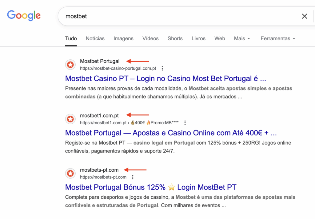 Endereços falsos MostBet