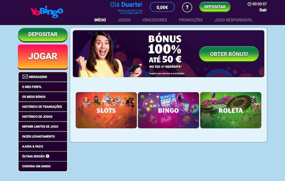 Lobby YoBingo Portugal