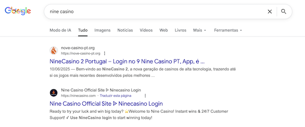 Endereços Falsos Nine Casino