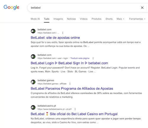 Resultados de pesquisa BetLabel