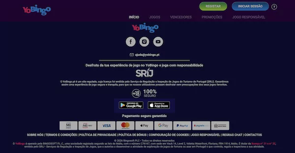 Download da app YoBingo no site