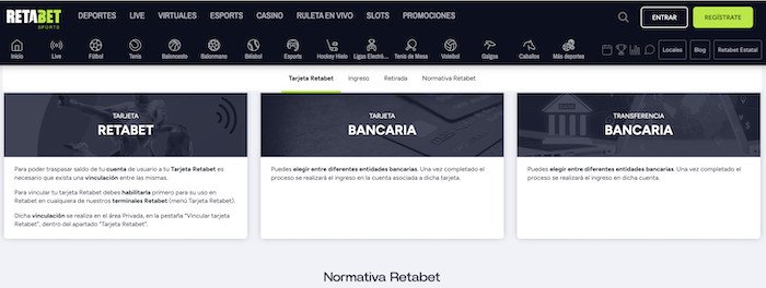 Pagamentos Retabet Espanha