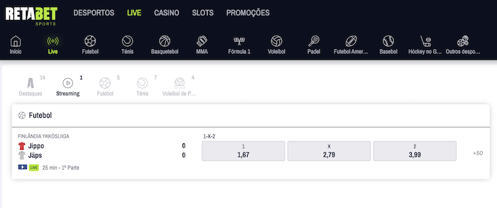 livestreaming na Retabet